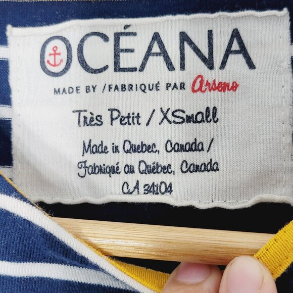 Oceana Blue White Striped Short Sleeve  T-Shirt Cotton Blend Jersey Dress Sz XS - Picture 6 of 10